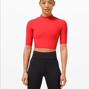 NWT Everlux and Mesh Cropped Short Sleeve Shirt